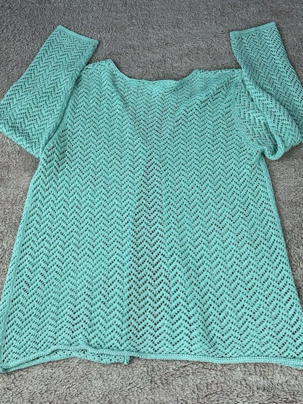 Coldwater Creek Womens Crochet Cardigan Size XXL One Button Long Sleeve - Picture 6 of 12